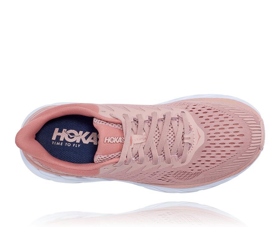 Running Shoes Womens - Hoka One One Clifton 7 - Pink - VCBOPJR-85